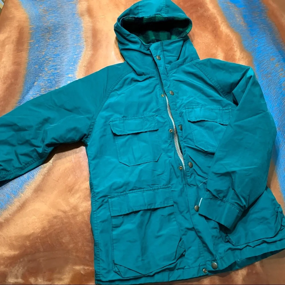 Vintage LL Bean Woolrich Baxter State Park hooded wool lined jacket - Picture 1 of 16